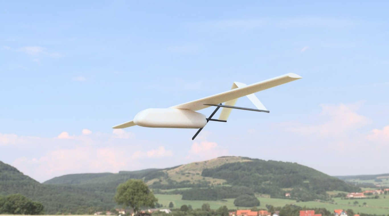 Render of the aerial hydrogen plane concept in flight